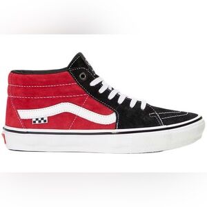 Vans Men’s Sk8 Grosso Mid Black and Red Sneakers Brand New